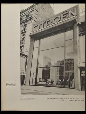 MAGASIN CITROEN, PARIS, CHAMPS ELYSEES - 1930 - 2 PLANCHES, RAVAZI, AUTOMOBILE