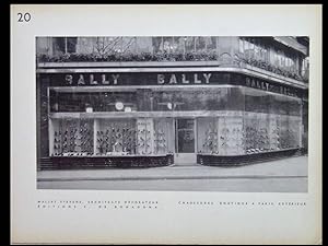 MALLET STEVENS, BALLY SHOES SHOP IN PARIS - 1930 PLATE - FRENCH ART DECO, BOUTIQUE BALLY BOULEVAR...