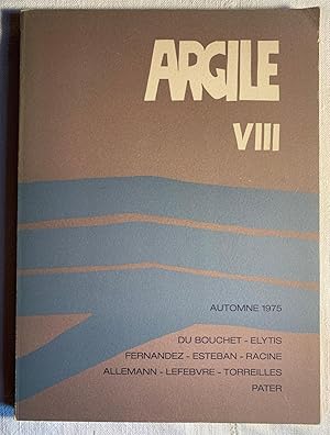 Seller image for Argile (VIII, automne 1975) for sale by Studio bibliografico De Carlo