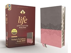Seller image for NIV, Life Application Study Bible, Third Edition, Leathersoft, Gray/Pink, Red Letter, Thumb Indexed (Leather) for sale by Grand Eagle Retail