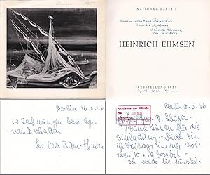 Heinrich Ehmsen. National-Galerie. Ausstellung 1957. Vom Autor Hnas Scharoun gewidmetes Exemplar....