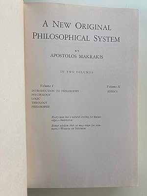 Bild des Verkufers fr A New Philosophy and the the Philosophical Sciences, Volume Two -- Ethics zum Verkauf von M.S.  Books