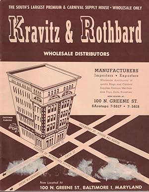 [TRADE CATALOGUES] [BALTIMORE] Kravitz & Rothbard Wholesale Distributors Latest Merchandise Catal...