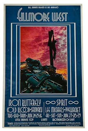 Original poster for Iron Butterfly, Cold Blood, Sanpaku, Spirit, Lee Michaels, & Pyewacket, June ...