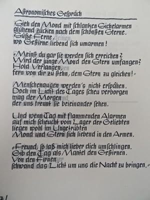 'Die Geliebten'. Gedichte. Aus dem gleichnamigen Gedichtsband im Insel-Verlag. Handgeschrieben zu...