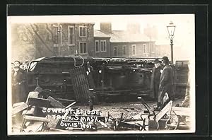 Postcard Halifax, Sowery Bridge Tram Crash, Unfall mit Strassenbahn 1907