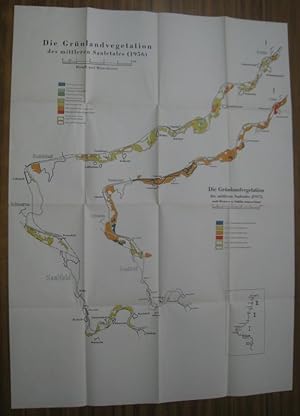 2 Karten: 1) Die Grünlandvegetation des mittleren Saaletales I und II / III (1956). Jeweils mit N...