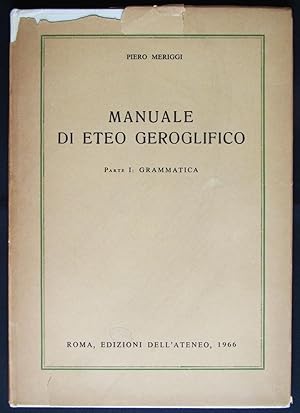 Imagen del vendedor de Manuale Di Eteo Geroglifico Parte 1: Grammatica a la venta por Design Books