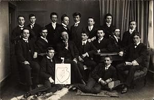 Studentika Foto Ansichtskarte / Postkarte Gruppenfoto von Studenten, Präparandenkurs 1909