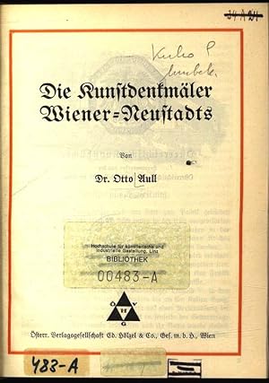 Bild des Verkufers fr Die Kunstdenkmler Wiener-Neustadts. sterreichische Kunstbcher, Band 48 / 49. zum Verkauf von Antiquariat Bookfarm
