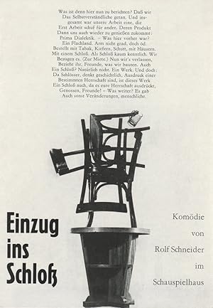 Seller image for Programmheft Rolf Schneider EINZUG INS SCHLOSS 21. Juni 1972 Spielzeit 1971 / 72 Heft 25 for sale by Programmhefte24 Schauspiel und Musiktheater der letzten 150 Jahre