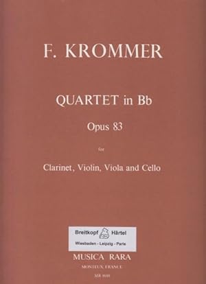 Quartet in B flat, Op.83 for Clarinet and String Trio - Set of Parts