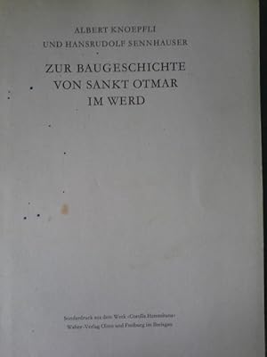 Imagen del vendedor de Zur Baugeschichte von Sankt Otmar im Werd a la venta por Herr Klaus Dieter Boettcher