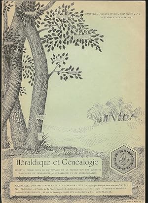 Revue Héraldique et généalogie N°6 nov-dec. 1981. (Le sommaire est en photo 2)