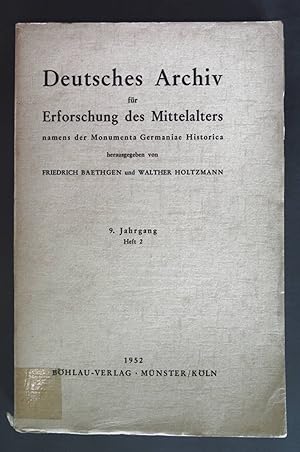 Seller image for Walter Stach: Wort und Bedeutung im mittelalterlichen Latein - in: Deutsches Archiv fr Erforschung des Mittelalter: 9. jahrgang, Heft 2. for sale by books4less (Versandantiquariat Petra Gros GmbH & Co. KG)