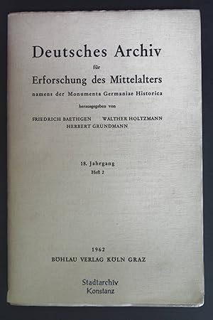 Seller image for hans Eberhard mayer: die Politik der Knige von Hochburgund im Doubsgebiet - in: Deutsches Archiv fr Erforschung des Mittelalters: 18. Jahrgang, Heft 2. for sale by books4less (Versandantiquariat Petra Gros GmbH & Co. KG)