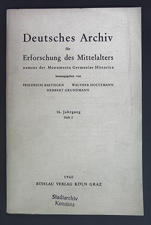 Seller image for Rudolf Buchner: Der Verfasser der Schwbischen Weltchronik - in: Deutsches Archiv fr Erforschung des Mittelalters: 16. Jahrgang, Heft 2. for sale by books4less (Versandantiquariat Petra Gros GmbH & Co. KG)