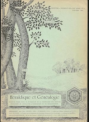 Revue Héraldique et généalogie N°3 mai-juin 1981. (Le sommaire est en photo 2)