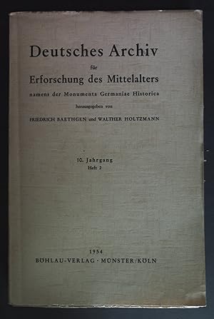 Seller image for Klaus Verhein: Studien zu den Quellen zum Reichsgut der Karolingerzeit - in: Deutsches Archiv fr Erforschung des Mittelalters: 10. Jahrgang, Heft 2. for sale by books4less (Versandantiquariat Petra Gros GmbH & Co. KG)