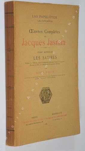 Imagen del vendedor de Oeuvres compltes de Jacques Jasmin.Tome Deuxime. Les Satires. a la venta por Librairie Ancienne Richard (SLAM-ILAB)