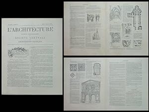 L'ARCHITECTURE n°36 1902 TROYES, PROVINS, MONTIER EN DER