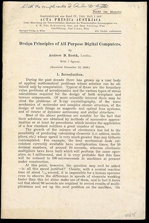 Image du vendeur pour Design principles of all purpose digital computers mis en vente par Jeremy Norman's historyofscience