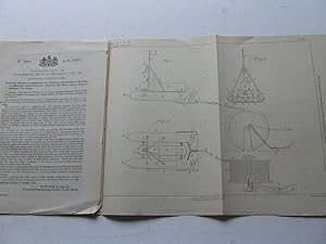 Imagen del vendedor de Improved Means or Apparatus for carrying Life Lines or the like, or effecting communication, between the shore and a ship or between two ships. [using a motorised traveller powered by electro motors]. Patent Specification submitted by Henry Weybridge Ferris of London . a la venta por McLaren Books Ltd., ABA(associate), PBFA