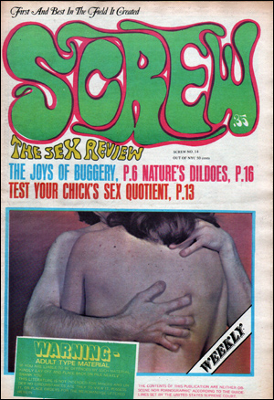 Seller image for Screw : The Sex Review, Vol. 1, No. 14 (May 23, 1969) for sale by Specific Object / David Platzker