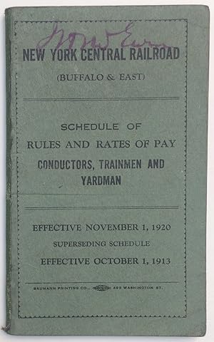 New York Central Railroad Company (Buffalo & East): Schedule of rules and rates of pay, Conductor...