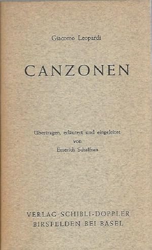 Image du vendeur pour Canzonen. bertragen, erlutert und eingeleitet von Emerich Schaffran. Sammlung Dieterich Band 288. mis en vente par Lewitz Antiquariat