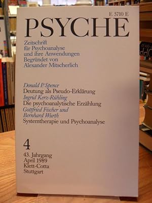 Seller image for Psyche - Zeitschrift fr Psychoanalyse und ihre Anwendungen, 43. Jahrgang, Heft 4, April 1989, for sale by Antiquariat Orban & Streu GbR
