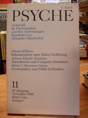 Seller image for Psyche - Zeitschrift fr Psychoanalyse und ihre Anwendungen, 42. Jahrgang, Heft 11, November 1988, for sale by Antiquariat Orban & Streu GbR