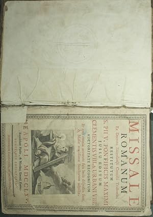 Missale Romanum ex decreto sacrosancti Concilii Tridentini restitutum S. Pii V. Pontificis Maximi...