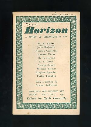HORIZON - A Review of Literature and Art - Vol. I, No. 3 - March 1940 - Including a full page ill...