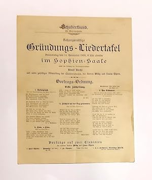 Satzungsmäßige Gründungs-Liedertafel. Donnerstag den 14. November 1895 im Sophien-Saale. Vorträge...
