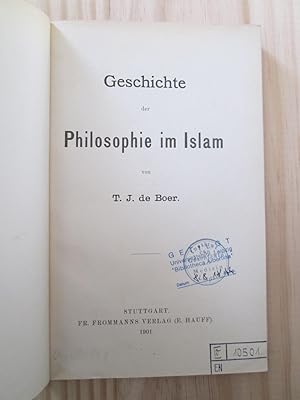 Seller image for Geschichte der Philosophie im Islam for sale by Expatriate Bookshop of Denmark