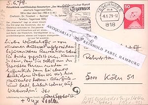 Eigenh. Postkarte mit Unterschr. "Ihr Axel Eggebrecht". [Tegernsee,] 5 .6. [19]79. Ebenso untersc...