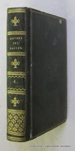 Bild des Verkufers fr Oeuvres. Tome 4me. (Oeuvres diverses: Lettres sur les Imaginaires. - Abrg de l'Histoire de Port-Royal. - Discours acadmiques. (etc.). Edition stereotype. Paris, Mame, 1807. Kl.-8vo. (Rckenhhe 13,5 cm). 396 S. Grner Halblederband d. Zt. mit reicher Rckenvergoldung; gering fleckig, Ecken beschabt, Rckendeckel mit kl. Schabstelle. zum Verkauf von Jrgen Patzer