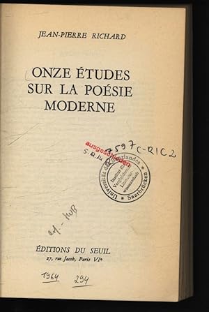 Seller image for Onze etudes sur la poesie moderne. for sale by Antiquariat Bookfarm