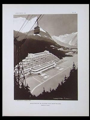 L'ARCHITECTE - AOUT 1929 - SANATORIUM PLAINE JOUX MONT BLANC, POL ABRAHAM, BAGNEUX LURCAT