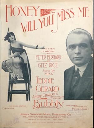 Seller image for Honey will you miss me for sale by Paul van Kuik Antiquarian Music