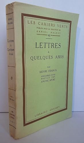 Bild des Verkufers fr Lettres  quelques amis zum Verkauf von Librairie KOEGUI