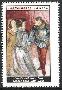 Bild des Verkufers fr Reklamemarke Shakespeare Gallery, Liebes-Leid und Lust zum Verkauf von Bartko-Reher