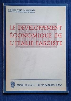 Seller image for Le dveloppement conomique de l'Italie fasciste. for sale by Librairie Pique-Puces