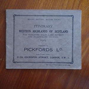 "Seeing Britain Motor Tours" - Pickfords Itinerary Western Highlands of Scotland 1919