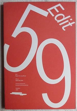 Immagine del venditore per Edit 59 ; Papier fr neue Texte ; Sommer 2012 venduto da VersandAntiquariat Claus Sydow