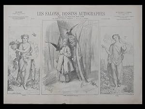 LES SALONS, DESSINS AUTOGRAPHES n°13 1868 BOUDIN, HARPIGNIES, JULES BRETON, PINCHART