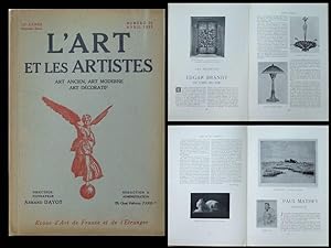 L'ART ET LES ARTISTES n°26 1922 EDGAR BRANDT, PAUL MATHEY, CAVALIERS, ART ANIMALIER