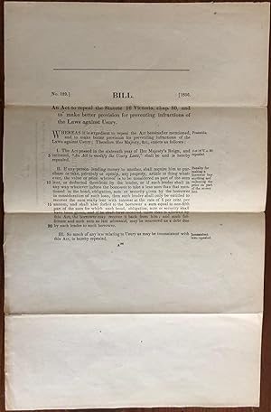 Bill. An Act to repeal the Statute 16 Victoria, chap. 80, and to make better provision for preven...