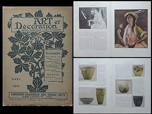 ART ET DECORATION - MARS 1909 - ALBERT BESNARD, PATE DE VERRE, DAMMOUSE, BRANGWYN